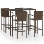 Set de bar de jardín 5 piezas ratán sintético marrón de vidaXL, Conjuntos de jardín - Ref: Foro24-3064842, Precio: 354,30 €, ...