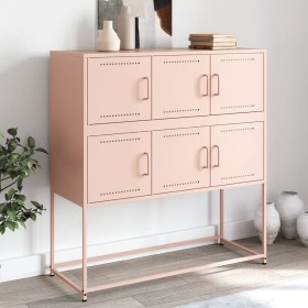 Aparador de acero laminado en frío rosa 100,5x39x107 cm de , Aparadores - Ref: Foro24-846597, Precio: 109,11 €, Descuento: %