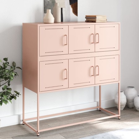 Aparador de acero laminado en frío rosa 100,5x39x107 cm de , Aparadores - Ref: Foro24-846597, Precio: 109,11 €, Descuento: %