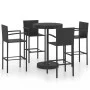 Conjunto de bar para jardín 5 piezas ratán sintético negro de vidaXL, Conjuntos de jardín - Ref: Foro24-3064772, Precio: 320,...