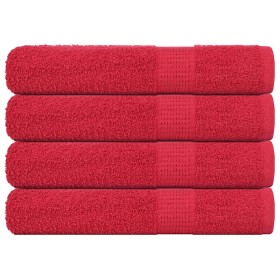Toallas de sauna 4 uds 100% algodón rojo 80x200 cm 360 gsm de , Toallas - Ref: Foro24-136936, Precio: 47,88 €, Descuento: %