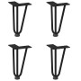 Patas de mesa tipo horquilla 4 uds acero macizo negro 20 cm de , Patas para mesas - Ref: Foro24-4012432, Precio: 39,19 €, Des...