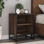 Mesita de noche madera ingeniería roble marrón 40x31x50cm metal de , Mesitas de noche - Ref: Foro24-848707, Precio: 36,70 €, ...