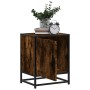 Mesita noche madera ingeniería roble ahumado 40x31x50cm metal de , Mesitas de noche - Ref: Foro24-848713, Precio: 36,92 €, De...