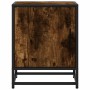 Mesita noche madera ingeniería roble ahumado 40x31x50cm metal de , Mesitas de noche - Ref: Foro24-848713, Precio: 36,92 €, De...