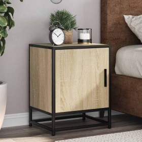 Mesita de noche madera ingeniería roble sonoma 40x31x50cm metal de , Mesitas de noche - Ref: Foro24-848711, Precio: 36,46 €, ...