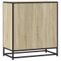 Aparador madera ingeniería y metal roble Sonoma 68x35x76 cm de , Aparadores - Ref: Foro24-848965, Precio: 77,16 €, Descuento: %
