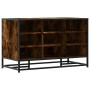 Banco zapatero madera de ingeniería roble ahumado 84x40x53,5 cm de , Bancos para recibidores y almacenamiento - Ref: Foro24-8...
