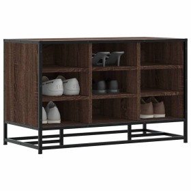 Banco zapatero madera de ingeniería marrón roble 84x40x53,5 cm de , Bancos para recibidores y almacenamiento - Ref: Foro24-84...