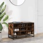 Banco zapatero madera de ingeniería roble ahumado 84x40x53,5 cm de , Bancos para recibidores y almacenamiento - Ref: Foro24-8...