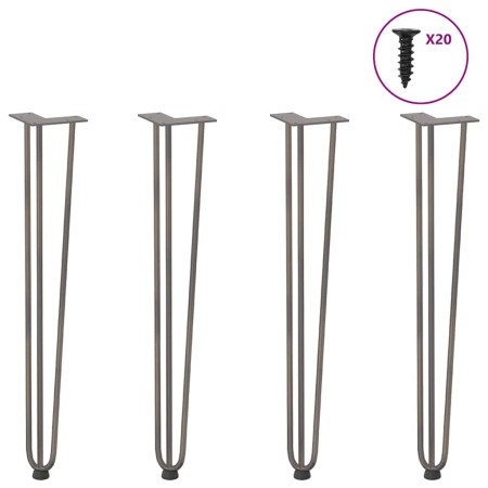 Patas mesa tipo horquilla 4 uds acero macizo acero natural 72cm de , Patas para mesas - Ref: Foro24-4012447, Precio: 67,06 €,...