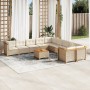 Set de sofás de jardín 11pzas con cojines ratán sintético beige en Conjuntos de jardín | Comprar online en Foru.es