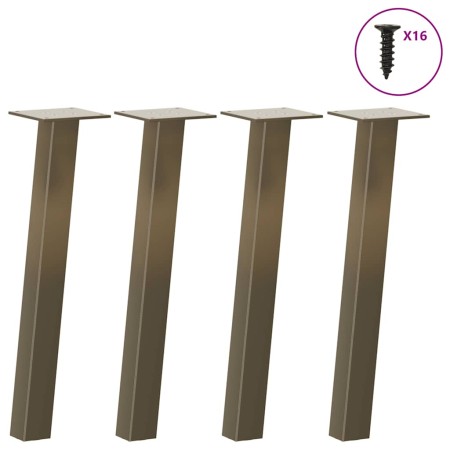 Patas para mesa de centro 4 uds acero acero natural 42 cm de , Patas para mesas - Ref: Foro24-4012491, Precio: 45,87 €, Descu...