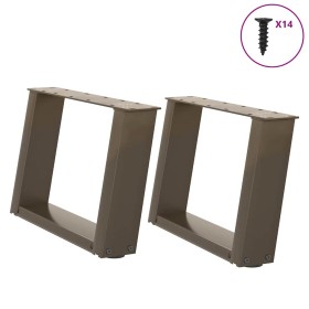 Patas de mesa centro forma U 2uds acero natural 40x(30-31) cm de , Patas para mesas - Ref: Foro24-4012743, Precio: 59,57 €, D...