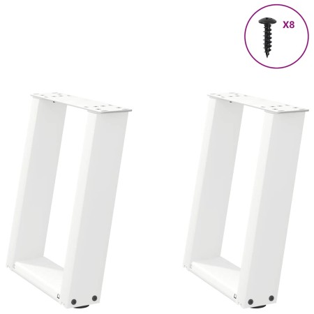 Patas de mesa de centro forma U 2uds acero blanco 28x(42-43) cm de , Patas para mesas - Ref: Foro24-4012757, Precio: 59,88 €,...
