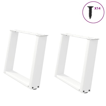 Patas de mesa de centro forma U 2uds acero blanco 60x(42-43) cm de , Patas para mesas - Ref: Foro24-4012769, Precio: 73,75 €,...