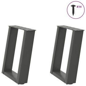 Patas para mesa de centro en forma de U 2 uds antracita acero de , Patas para mesas - Ref: Foro24-4012762, Precio: 62,82 €, D...