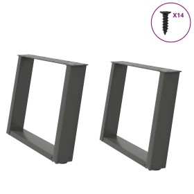 Patas para mesa de centro en forma de U 2 uds antracita acero de , Patas para mesas - Ref: Foro24-4012774, Precio: 77,69 €, D...