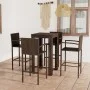 Muebles de bar de jardín 5 pzas ratán PE reposabrazos marrón de vidaXL, Conjuntos de jardín - Ref: Foro24-3064807, Precio: 34...