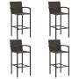 Muebles de bar de jardín 5 pzas ratán PE reposabrazos marrón de vidaXL, Conjuntos de jardín - Ref: Foro24-3064807, Precio: 34...