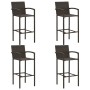 Muebles de bar de jardín 5 pzas ratán PE reposabrazos marrón de vidaXL, Conjuntos de jardín - Ref: Foro24-3064807, Precio: 34...