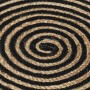 Alfombra de yute tejida a mano diseño espiral negro 120 cm de , Alfombras - Ref: Foro24-133720, Precio: 51,90 €, Descuento: %