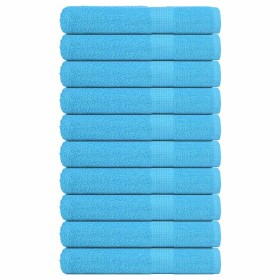 Toallas 10 uds 100% algodón turquesa 100x200 cm 360 gsm de , Toallas - Ref: Foro24-136988, Precio: 138,28 €, Descuento: %