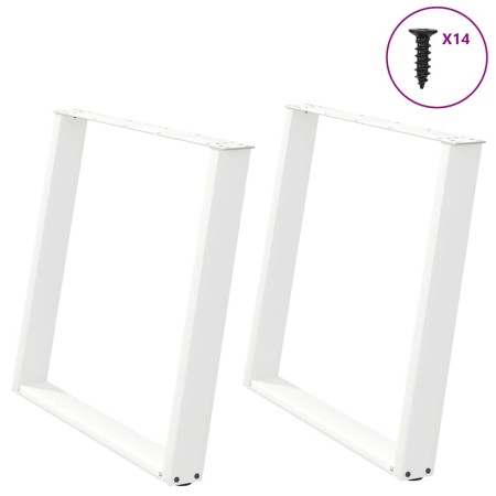 Patas para mesa comedor forma U 2uds acero blanco 100x(72-73)cm de , Patas para mesas - Ref: Foro24-4012805, Precio: 107,21 €...