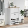Zapatero BODO blanco y marrón 80x35x118 cm de , Zapateros y organizadores de calzado - Ref: Foro24-4016882, Precio: 162,84 €,...