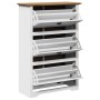 Zapatero BODO blanco y marrón 80x35x118 cm de , Zapateros y organizadores de calzado - Ref: Foro24-4016882, Precio: 162,84 €,...