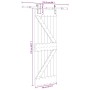 Puerta corredera con herrajes madera maciza de pino 70x210 cm de , Puertas - Ref: Foro24-3332604, Precio: 176,70 €, Descuento: %