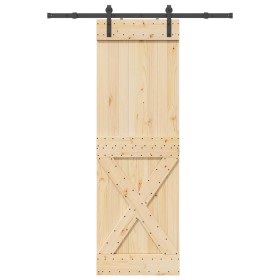 Puerta corredera con herrajes madera maciza de pino 70x210 cm de , Puertas - Ref: Foro24-3332748, Precio: 172,29 €, Descuento: %