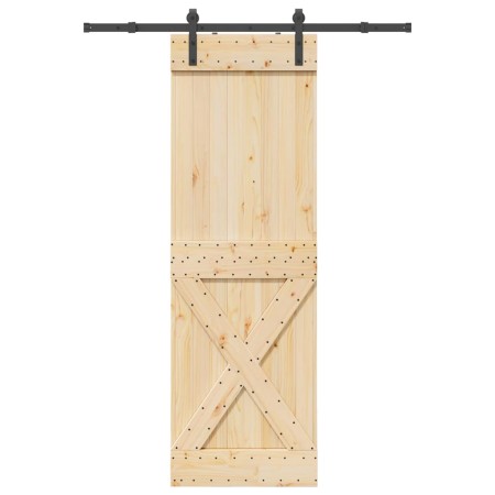 Puerta corredera con herrajes madera maciza de pino 70x210 cm de , Puertas - Ref: Foro24-3332748, Precio: 172,29 €, Descuento: %