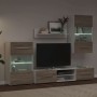 Muebles de TV 5 piezas con iluminación LED roble sonoma de , Muebles TV - Ref: Foro24-3324231, Precio: 478,22 €, Descuento: %