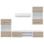 Muebles de TV 5 piezas con iluminación LED roble sonoma de , Muebles TV - Ref: Foro24-3324231, Precio: 478,22 €, Descuento: %