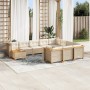 Set de sofás de jardín 11pzas con cojines ratán sintético beige en Conjuntos de jardín | Comprar online en Foru.es