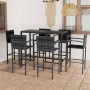 Mesa y taburetes altos jardín 3 piezas ratán sintético gris de vidaXL, Conjuntos de jardín - Ref: Foro24-3064847, Precio: 490...