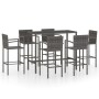 Mesa y taburetes altos jardín 3 piezas ratán sintético gris de vidaXL, Conjuntos de jardín - Ref: Foro24-3064847, Precio: 490...