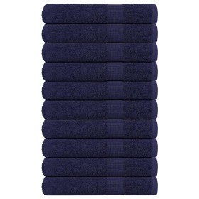 Toallas 10 uds 100% algodón azul marino 100x200 cm 600 gsm de , Toallas - Ref: Foro24-136796, Precio: 146,92 €, Descuento: %