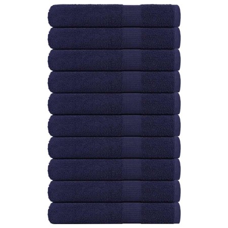 Toallas 10 uds 100% algodón azul marino 100x200 cm 600 gsm de , Toallas - Ref: Foro24-136796, Precio: 146,92 €, Descuento: %