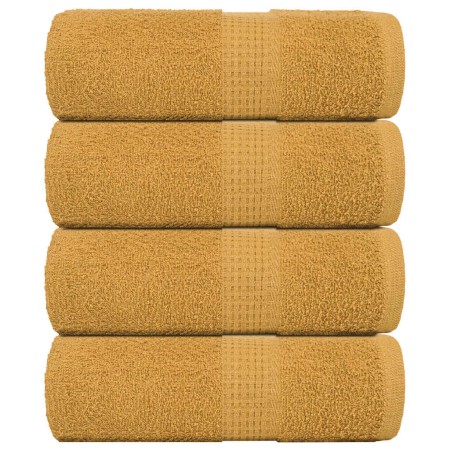 Toallas invitados 4 uds 100% algodón oro 30x50 cm 360 gsm de , Toallas - Ref: Foro24-136804, Precio: 17,99 €, Descuento: %