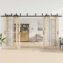 Kit de herrajes para puertas correderas acero negro 400 cm de , Artículos para puertas - Ref: Foro24-3295758, Precio: 202,38 ...