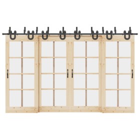 Kit de herrajes para puertas correderas acero negro 366 cm de , Artículos para puertas - Ref: Foro24-3295753, Precio: 238,30 ...