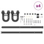 Kit de herrajes para puertas correderas acero negro 366 cm de , Artículos para puertas - Ref: Foro24-3295753, Precio: 238,30 ...