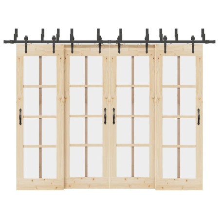 Kit de herrajes para puertas correderas acero negro 305 cm de , Artículos para puertas - Ref: Foro24-3295745, Precio: 262,96 ...