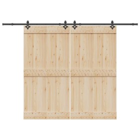 Kit de herrajes para puertas correderas acero negro 305 cm de , Artículos para puertas - Ref: Foro24-3295791, Precio: 120,66 ...