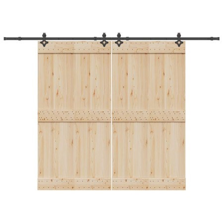 Kit de herrajes para puertas correderas acero negro 305 cm de , Artículos para puertas - Ref: Foro24-3295791, Precio: 120,66 ...