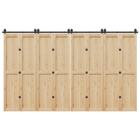 Kit de herrajes para puertas correderas acero negro 366 cm de , Artículos para puertas - Ref: Foro24-3295801, Precio: 203,06 ...
