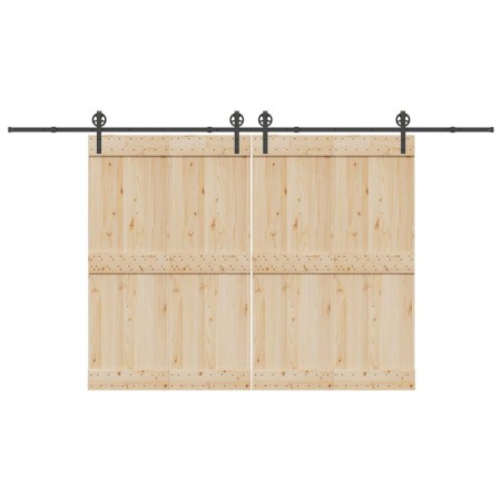 Kit de herrajes para puertas correderas acero negro 400 cm de , Artículos para puertas - Ref: Foro24-3295798, Precio: 133,03 ...