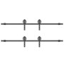 Kit de herrajes para puertas correderas acero negro 400 cm de , Artículos para puertas - Ref: Foro24-3295798, Precio: 133,03 ...